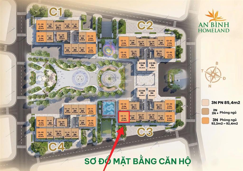 Căn góc 3pn 92.3m2 giá tốt tại an bình homeland geleximco. chỉ 5.99tỷ bao thuế phí. hướng đông nam