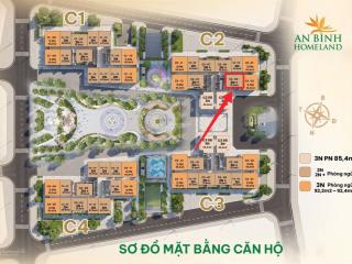 Bán căn 2pn + lên 3pn đẹp. căn c2  12a04 dt 75,2m2 an bình homeland. giá 4.95 tỷ bao thuế phí
