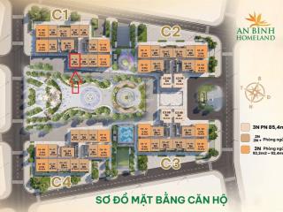 Căn góc 67.7m2 hướng đông nam view nội khu căn số 14 tòa c1 an bình homeland. giá 5.1 tỷ bao phí