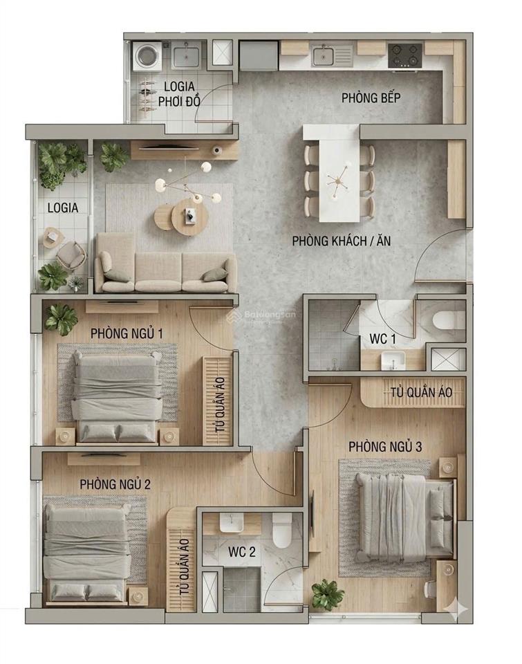 Bán căn hộ 3pn 2wc chung cư an bình homeland. dt 85.4m2 thiết kế 3pn hướng đn view quảng trường