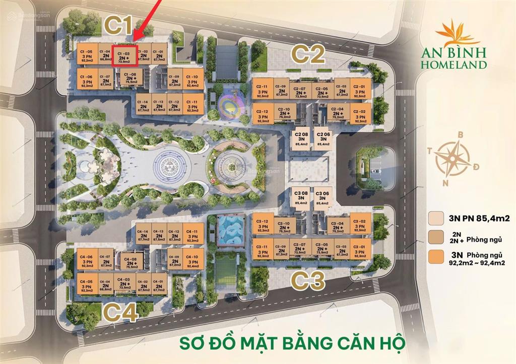 Bán căn 2pn+ giá tốt an bình homeland. c11003 view thoáng về mỹ đình. 74m2 thông thủy. giá 4.8 tỷ