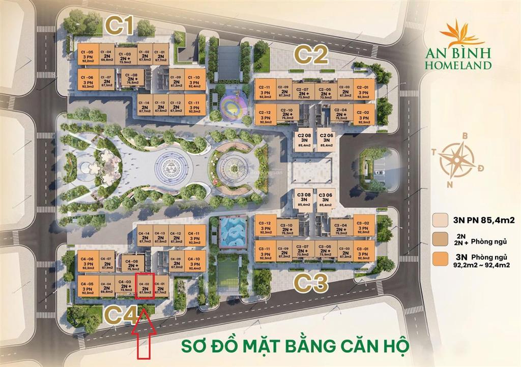 Bán 2pn đông nam view thoáng c42002 an bình homeland  geleximco. giá 4,5 tỷ chủ thu. sẵn hđmb