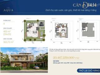 Biệt thự xây sẵn hàng giá gốc sau ưu đãi 400m2 giá 15 tỷ 3 aqua 1 waterpoint cư dân đã về ở