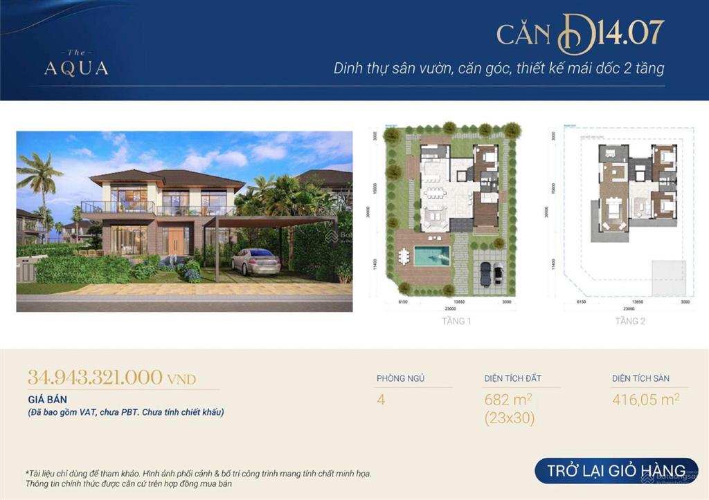 Siêu phẩm biệt thự sân vườn waterpoint 682m2  chiết khấu khủng lên đến 9 tỷ  nhận nhà t11/2026