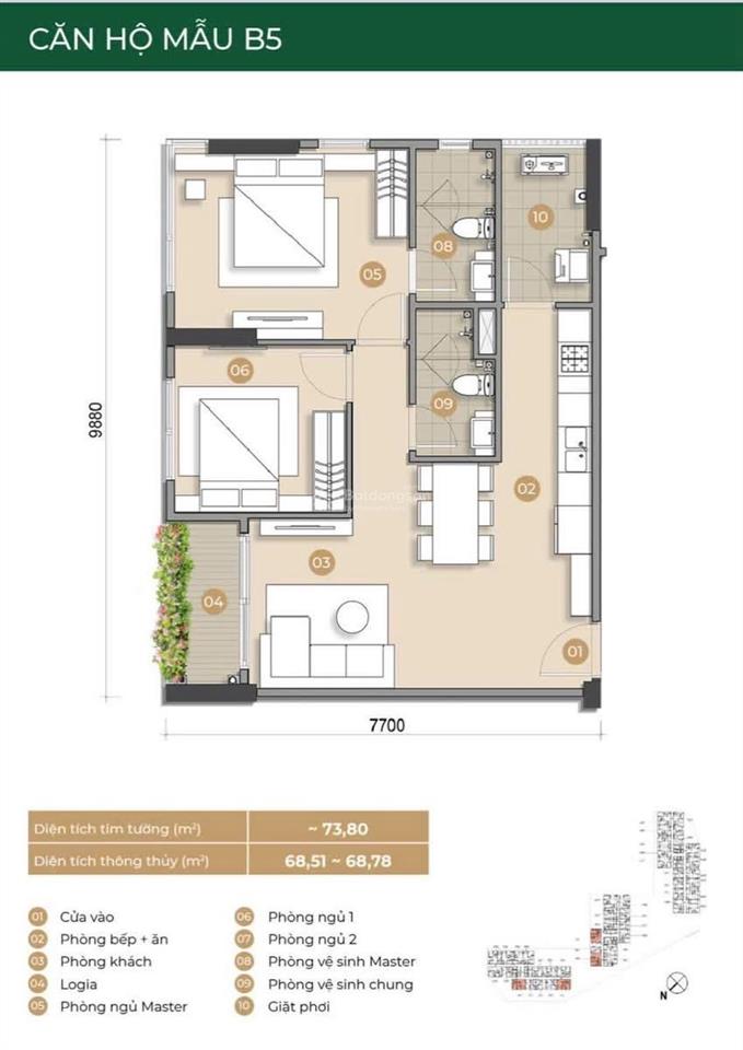 Căn góc 2pn view sông trellia cove | chiết khấu khủng 13.5%