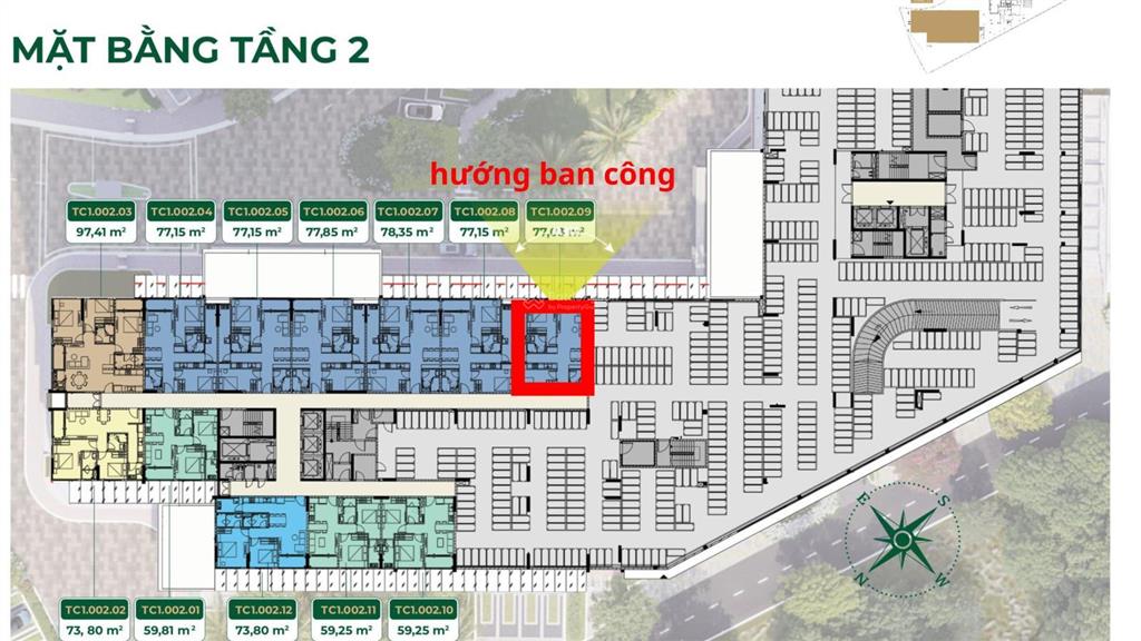 Căn hộ trellia 2pn 2wc 77m view đông nam thoáng mát tại mizuki park giá tốt nhất chủ đầu tư