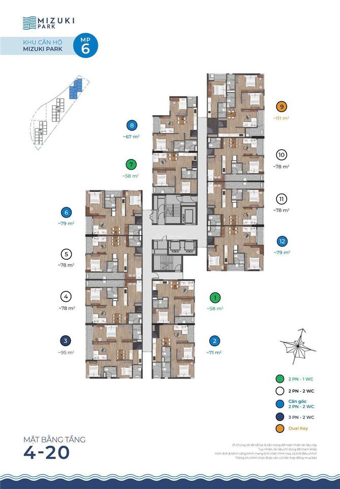 Cần bán mp678 mizuki park hàng hot thiết kế  3pn, 2wc ban công siêu dài giá tốt 0915 765 ***