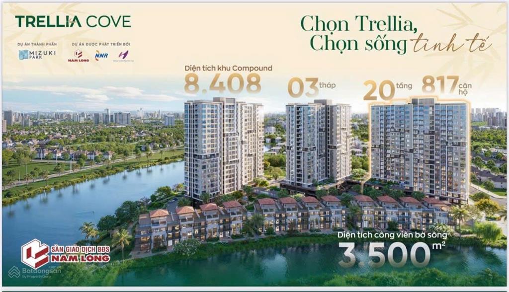 Căn hộ 3pn trellia cove hàng chủ đầu tư 97m2 giá từ 7,252 tỷ trả tiến độ ký hdmb tt chỉ 10% đợt đầu