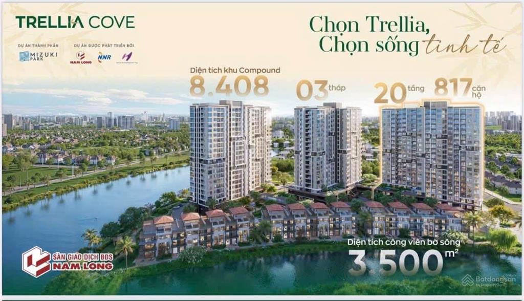 Trellia cove căn hộ hàng trực tiếp cdt nam long khu compound cuối cùng mizuki park bàn giao 6/2027