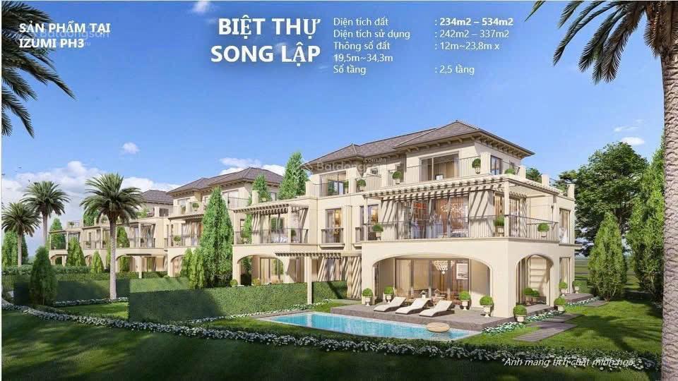 Cơ hội sở hữu căn biệt thự song lập vị trí "hoa hậu" đẹp izumi canaria zone 1.2 giá tốt