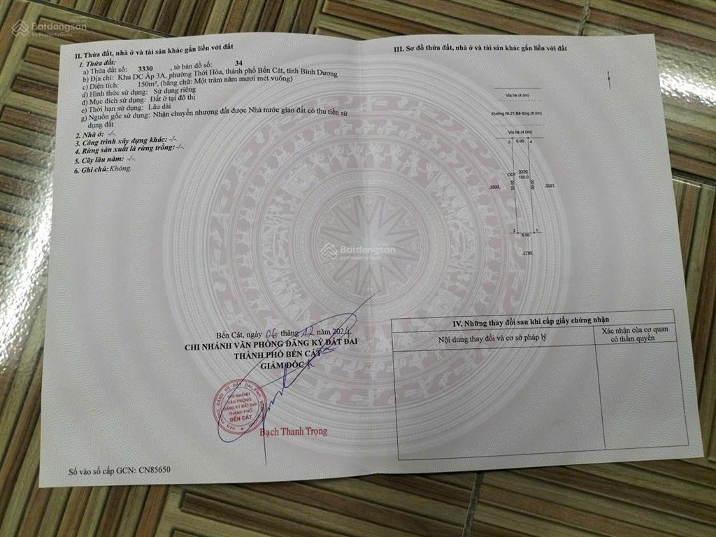 Chính chủ cần bán 150m đất cạnh chợ và cổng chính của mỹ phước 3