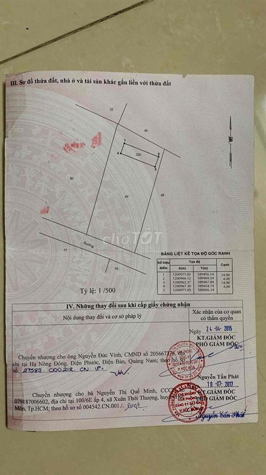 bán gấp đất Hóc Môn- Xuân Thới Thượng 24
