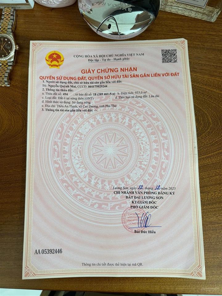 Bán đất mặt đường bê tông tại cao dương phú thọ