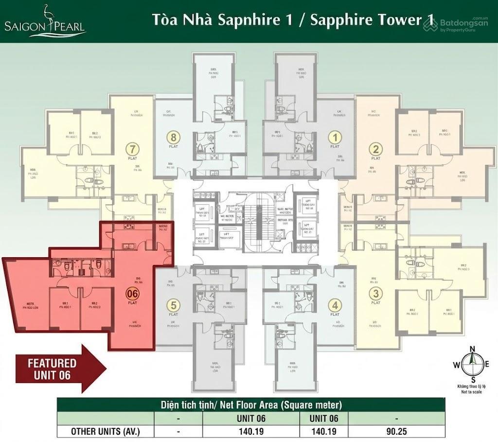 Bán căn góc 3pn đẹp tòa sapphire 1  saigon pearl | view sông sài gòn & trung tâm q1