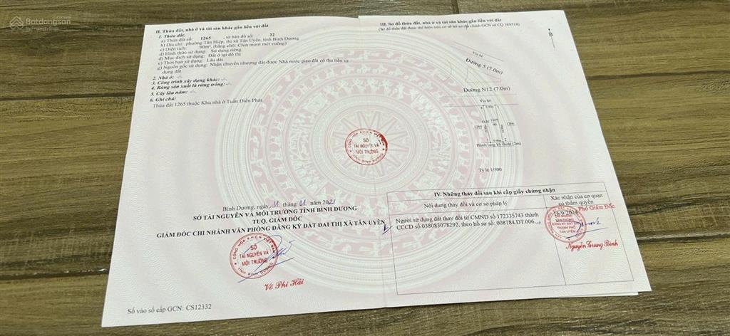 Chính chủ cần tiền gửi bán lô đất đường chính thuộc dự án tuấn điền phát 1