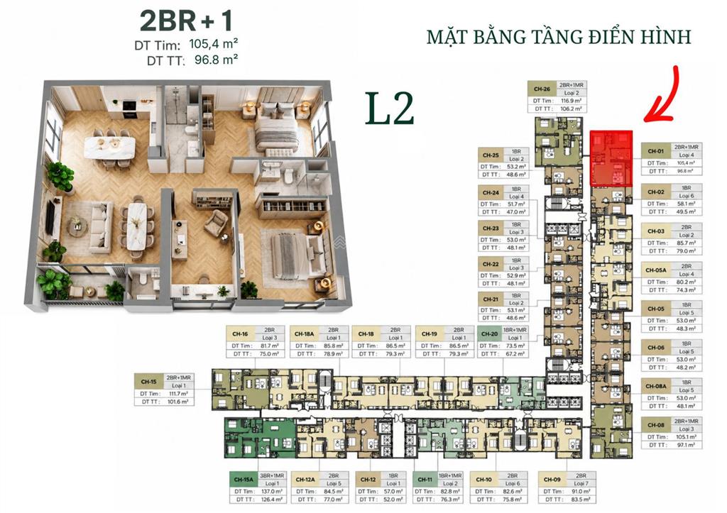 Chỉ 4,91 tỷ vốn sở hữu ngay căn góc 2pn+ 1 (105.4m2) masteri cao xà lá | tặng 6 chỉ vàng htls 70%