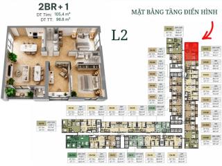 Chỉ 4,91 tỷ vốn sở hữu ngay căn góc 2pn+ 1 (105.4m2) masteri cao xà lá | tặng 6 chỉ vàng htls 70%