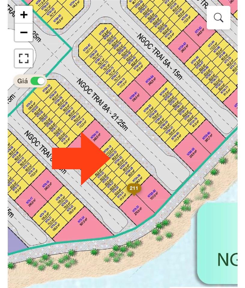 Cần bán căn liền kề nt8a20 dự án vinhomes pearl bay nha trang đường 21m giá 20,6 tỷ