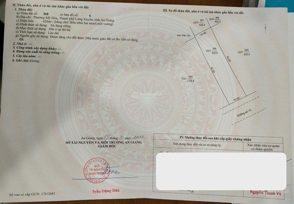 Bán đất đẹp tại đường số 15, p mỹ hòa, tp long xuyên, 11,5 tỷ, 420m2, nhiều tiện ích