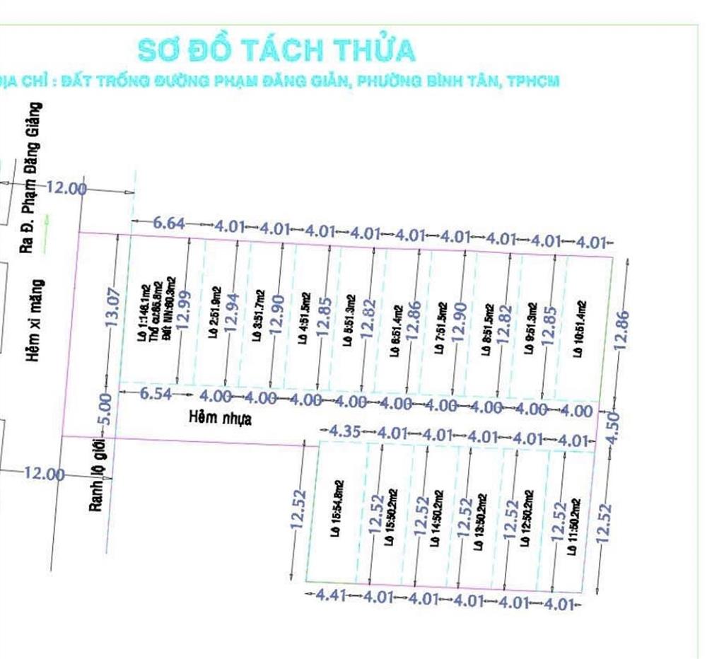 Đất trống dt 1139m2, nở hậu chữ l, giá 5x tỷ, phạm đăng giảng, bhh, bình tân