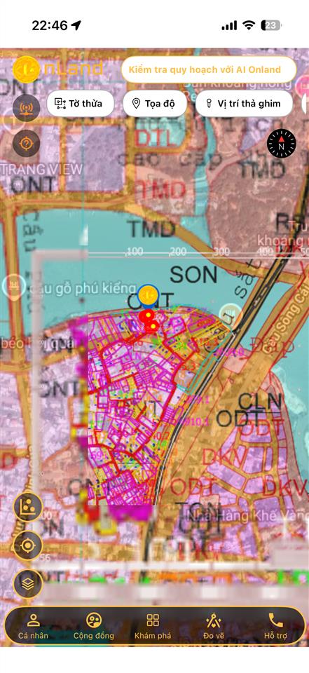 Giá 4tỷ580 đất xã vĩnh ngọc nha trang, đường ô tô lô góc, view sông diện tích 227,9m2 ngang 7,16