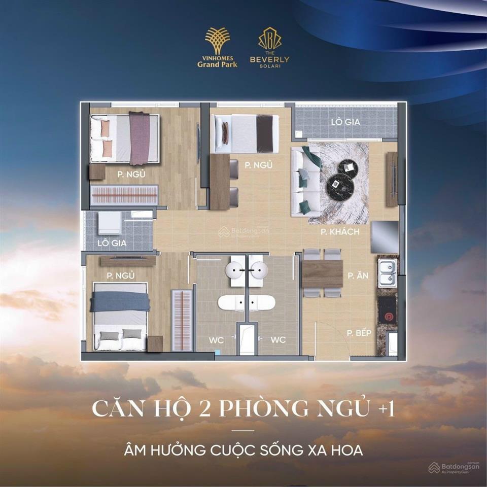 Căn hộ 2pn+ giá chỉ 3tỷ750 (chưa vat)  hướng đông nam, view quảng trường, vinschool