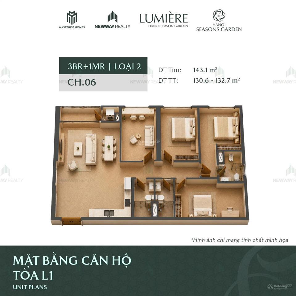 Căn 4 ngủ vip nhất masteri cao xà lá giá chỉnh 19,2 tỷ cho 132m2  0987 086 ***