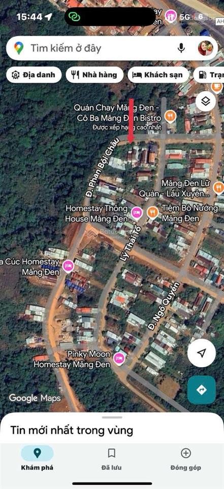 Bán đất trung tâm măng đen phan bội châu, 7x30m có sẵn nhà giá 5,x tỷ
