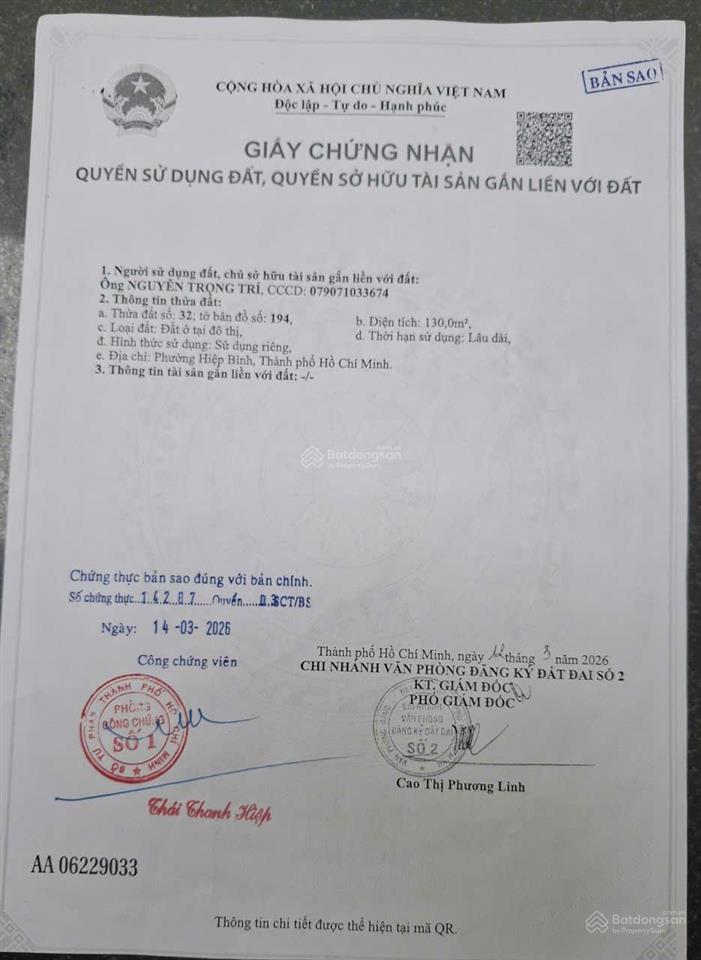 Bán đất khu dân cư hiệp bình chánh, đường 14, thủ đức  gần chợ, gần sông sài gòn
