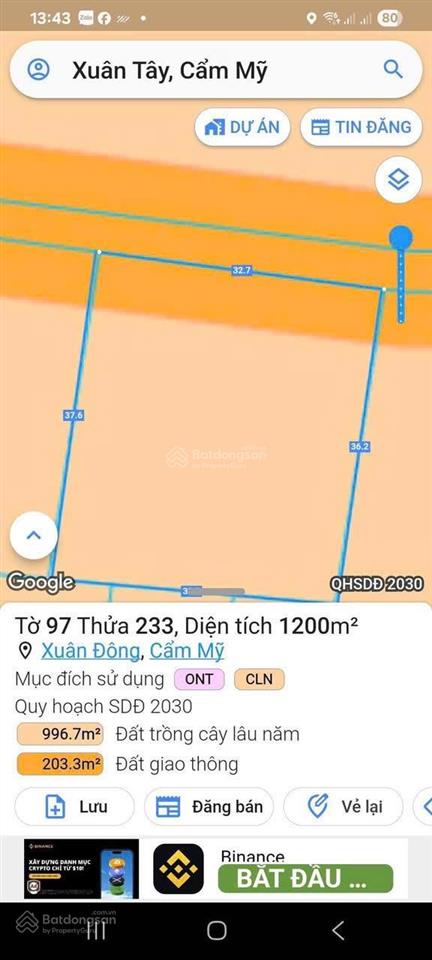 Chủ cắt lỗ 1,2 sào 100 tc  ấp 4 xuân tây