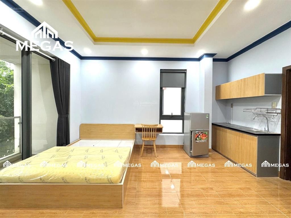 Căn hộ studio có 2 ban công  full nội thất  nội khu compound an ninh và yên tĩnh tốt