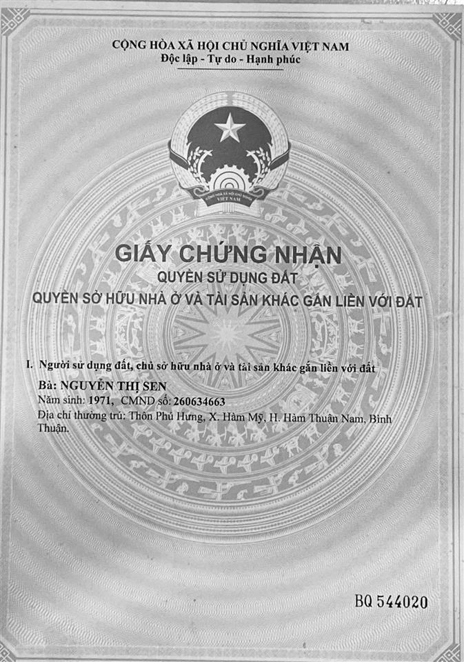 Bán nhà đất gần phan thiết đã có sổ hồng, đất có thổ cư