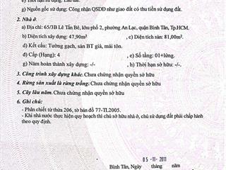 Chính chủ bán nhà sổ hồng riêng an lạc, bình tân ~59.8m2 giá 3,15 tỷ