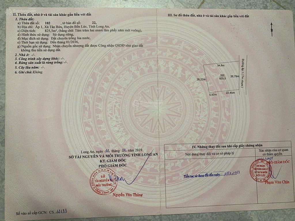 Chính chủ bán đất mặt tiền tân bửu giáp bình chánh