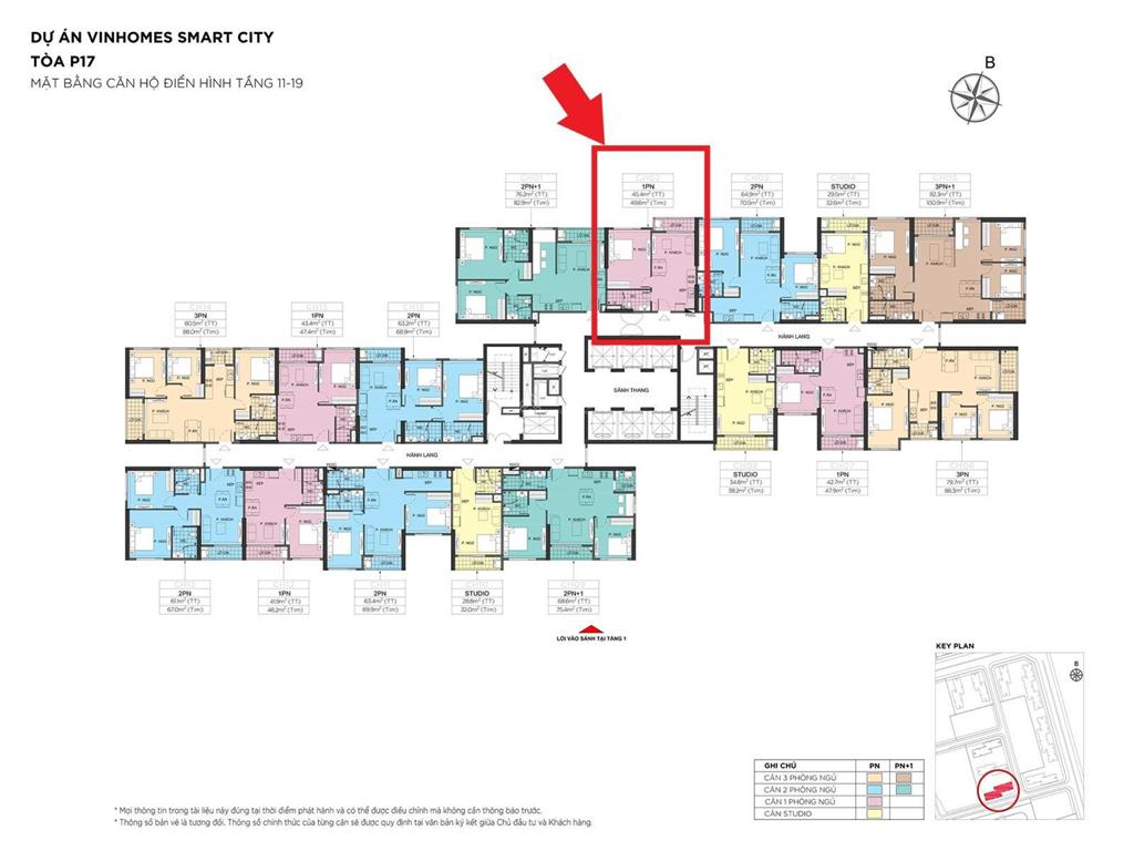 Duy nhất căn 1pn 45.4m2 tc 1  vinhomes smart city full đồ giá siêu hời 8x triệu/m2!!!