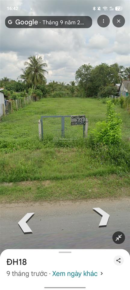 Cho thuê đất tại đường đh18, gò công tây, tiền giang, dt 743 m2