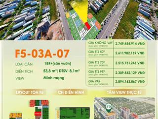 53,8m2  2,3 tỷ căn fours siêu đẹp, giá tt cđt, thêm 8,1m2 sân vườn. sở hữu lâu dài.  0932 447 ***