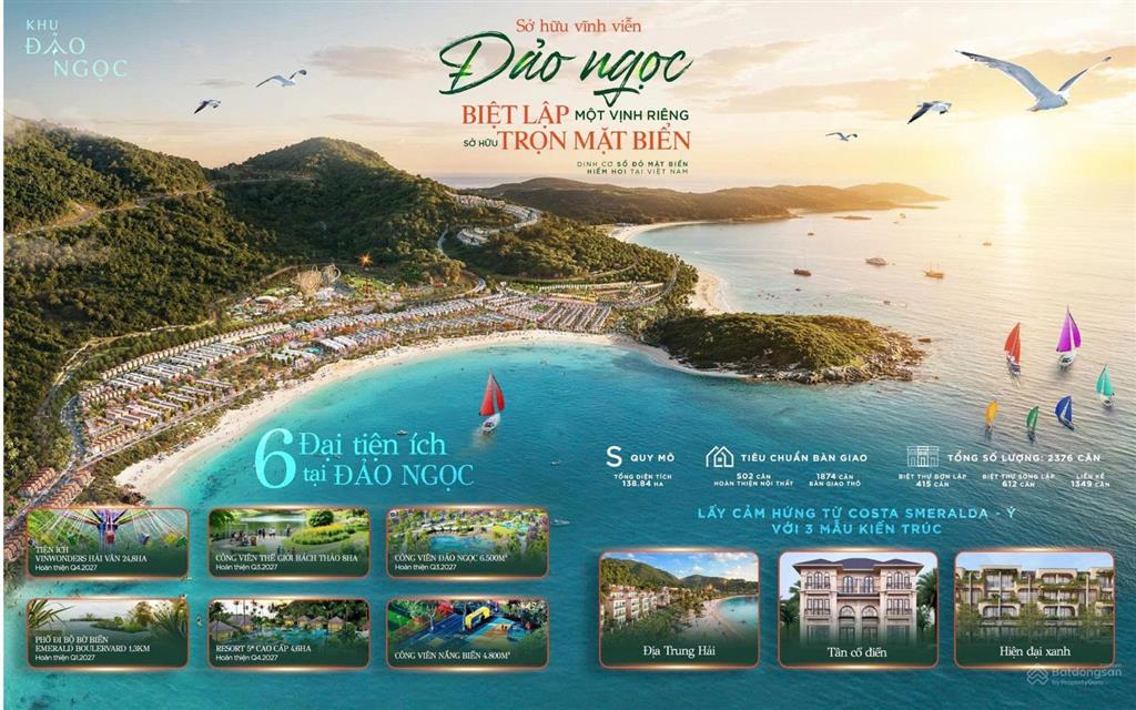Biệt thự đơn lập đảo ngọc vip view biển độc bản tại vinhomes hải vân bay giá full 17tỷ
