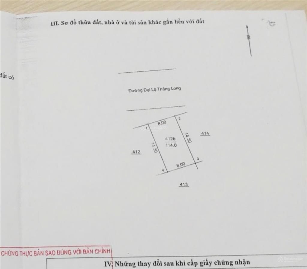 Bán đất thổ cư vân côn, hoài đức 114m2. mặt đường gom đại lộ thăng long. mặt tiền rộng giá đầu tư