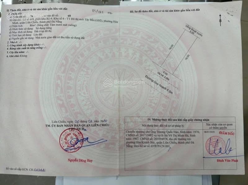 Bán đất hoà phú 2 sát khu e kim long hoà minh liên chiểu đà nẵng