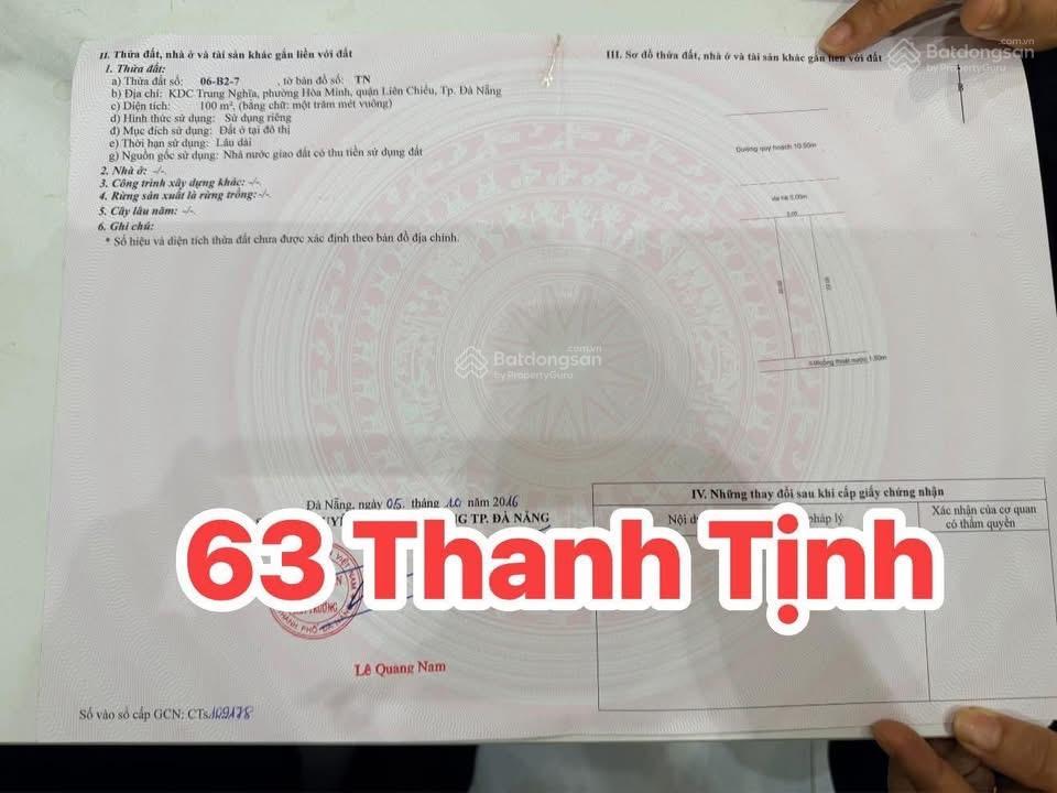 Bán đất mt kinh doanh đường thanh tịnh đối diện bến xe hoà minh liên chiểu đà nẵng