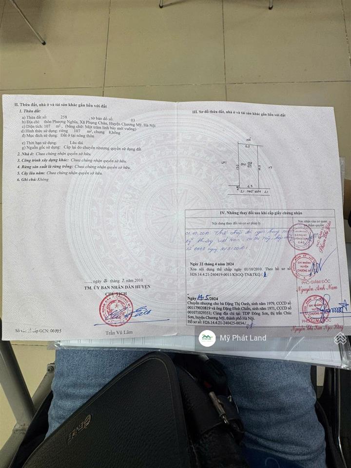 Cc bán lô đất 100m2, mặt ngõ, gần đường lê văn lương, đh thể thao, chương mỹ, giá 4.05 tỷ