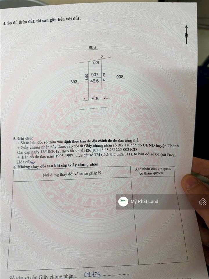 Lô đất bích hoà, dt 46.6m2, mt 4.06m, chỉ 30m ra đường ô tô, gần quốc lộ 21b, giá chỉ hơn 3 tỷ.