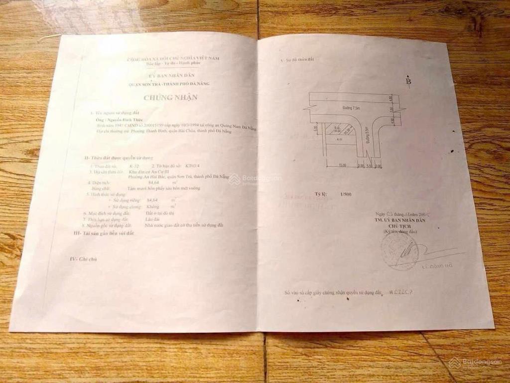 Bán đất 2mt nguyễn công sáu và an cư 4, giá 35 tỷ siêu phẩm biển mỹ khê.