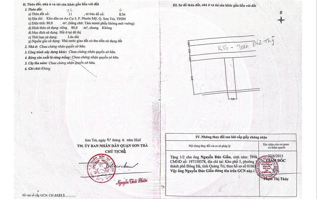 Bán đất mặt tiền trần đức thông, diện tích 80m², ngang 5m, giá 11,3 tỷ. tl.
