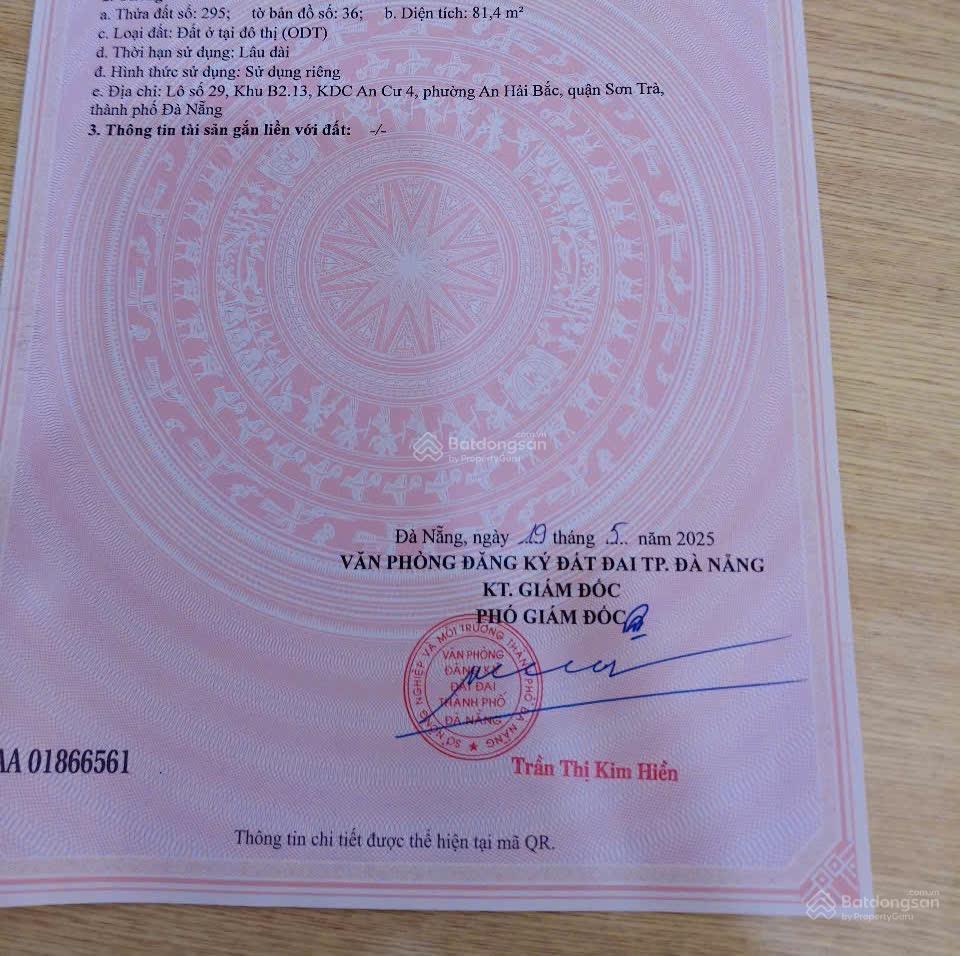 Bán đất 2mt c dt82m2, giá 16,5 tỷ tại hoàng bích sơn và lê thước , an hải bắc, sơn trà, đà nẵng