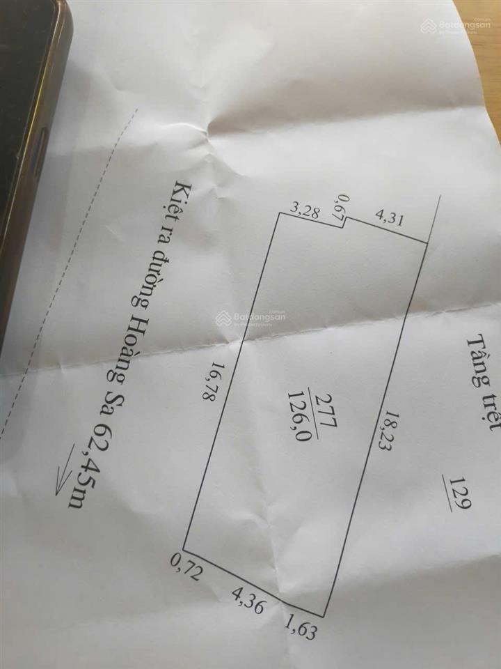 Bán lô góc đường hoàng sa, diện tích 176m ngang 26m giá 20.8 tỷ.
