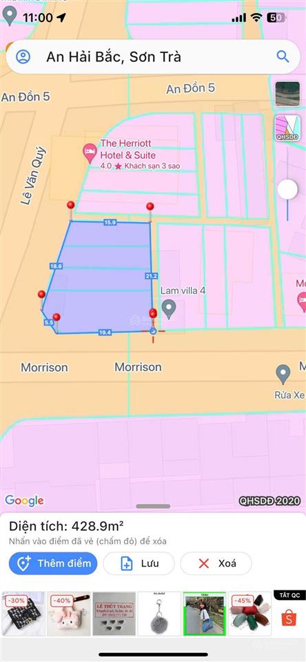 Bán đất 434m² tại 2mt morrison và lê văn quý, an hải bắc, sơn trà, đà nẵng, giá siêu hời 80 tỷ.