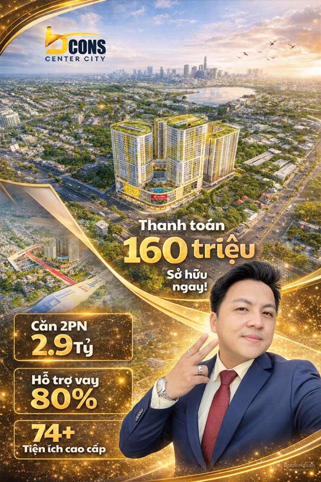 Bcons center city  căn hộ 1pn, 2pn  chiết khấu 5.65%  chỉ 150 triệu ký ngay hợp đồng đặt cọc