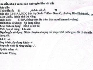 Bán cả 2 lô biệt thự xuân thiều, mặt tiền 30m nguyễn tất thành, qua cầu phú lộc gần nguyễn chánh